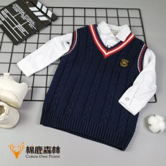 寶寶毛衣加絨加厚馬甲兒童童裝秋冬保暖毛線(xiàn)背心男女童中大童坎肩