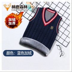 寶寶毛衣加絨加厚馬甲兒童童裝秋冬保暖毛線(xiàn)背心男女童中大童坎肩